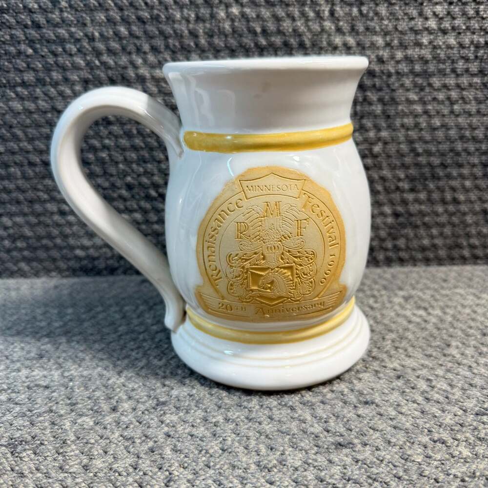 1990 Minnesota Renaissance Festival Fair Collectors Mug 20th Anniversary CRACK